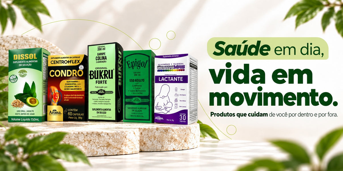 Saúde em dia, vida em movimento: Dissol, Centro+Flex Condro, Bukru Forte, Epigol e Lactante