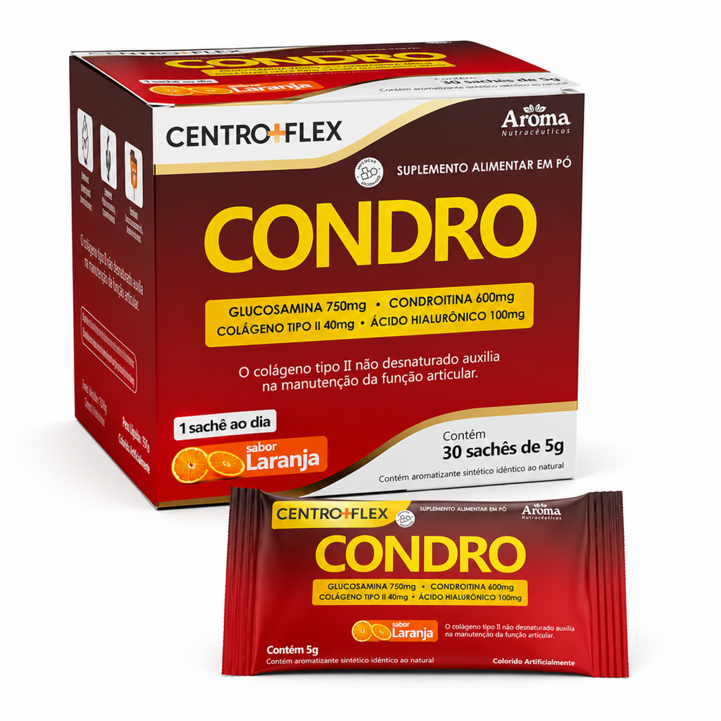 CentroFlex Condro Sachê 30g - Colágeno e Glucosamina Sabor Laranja — foto 2