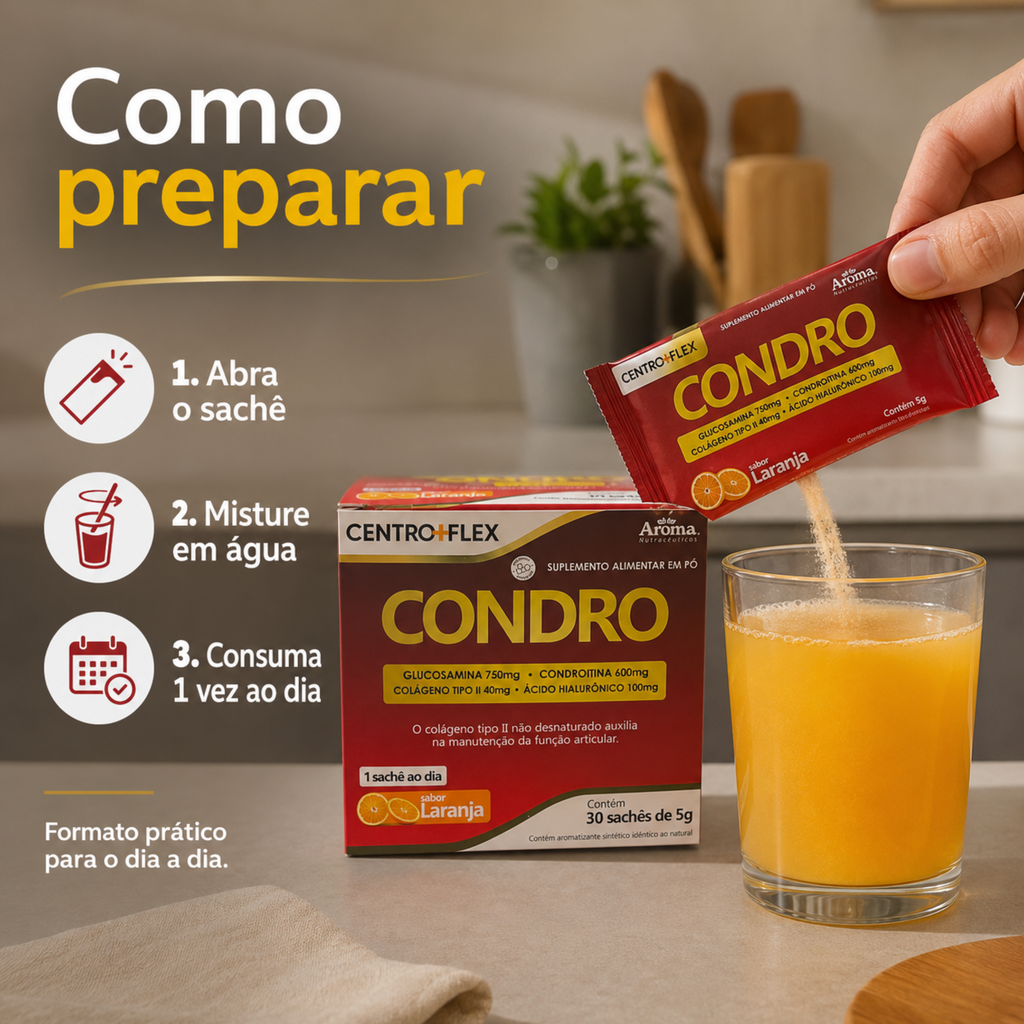 CentroFlex Condro Sachê 30g - Colágeno e Glucosamina Sabor Laranja — foto 11