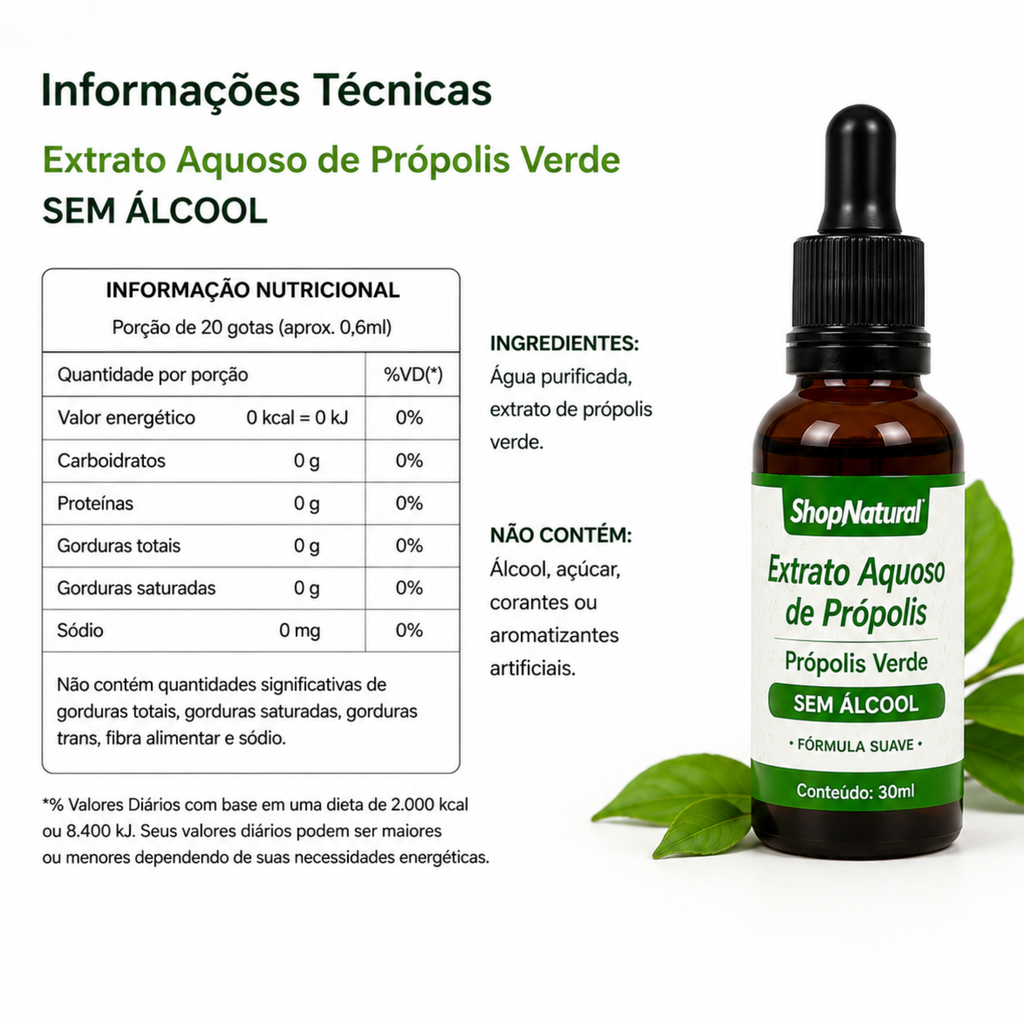 Própolis Verde Sem Álcool Extrato Aquoso Proteção Para Garganta e Imunidade — foto 12