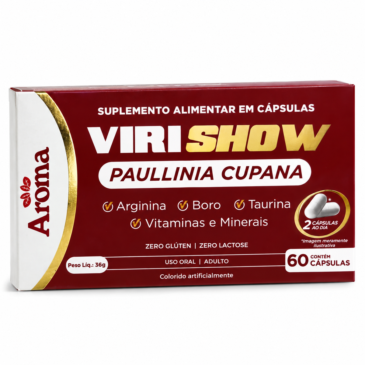 ViriShow Cafeína + Taurina + Arginina | 60 Cápsulas