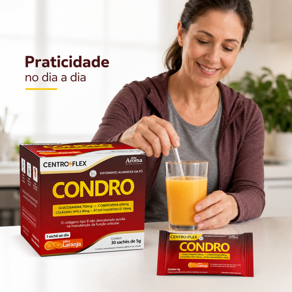 CentroFlex Condro Sachê 30g - Colágeno e Glucosamina Sabor Laranja — foto 7