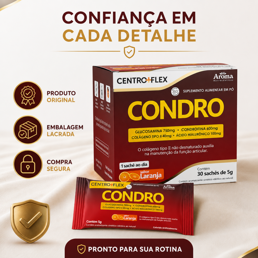 CentroFlex Condro Sachê 30g - Colágeno e Glucosamina Sabor Laranja — foto 6