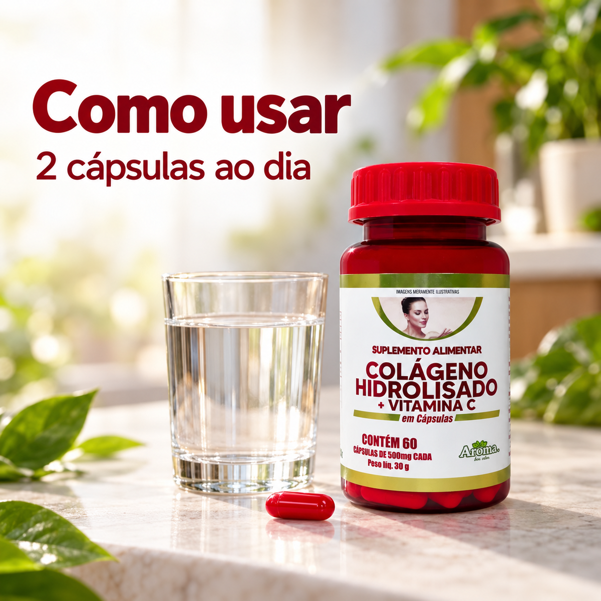 Colágeno Hidrolisado + Vitamina C | 60 Cápsulas