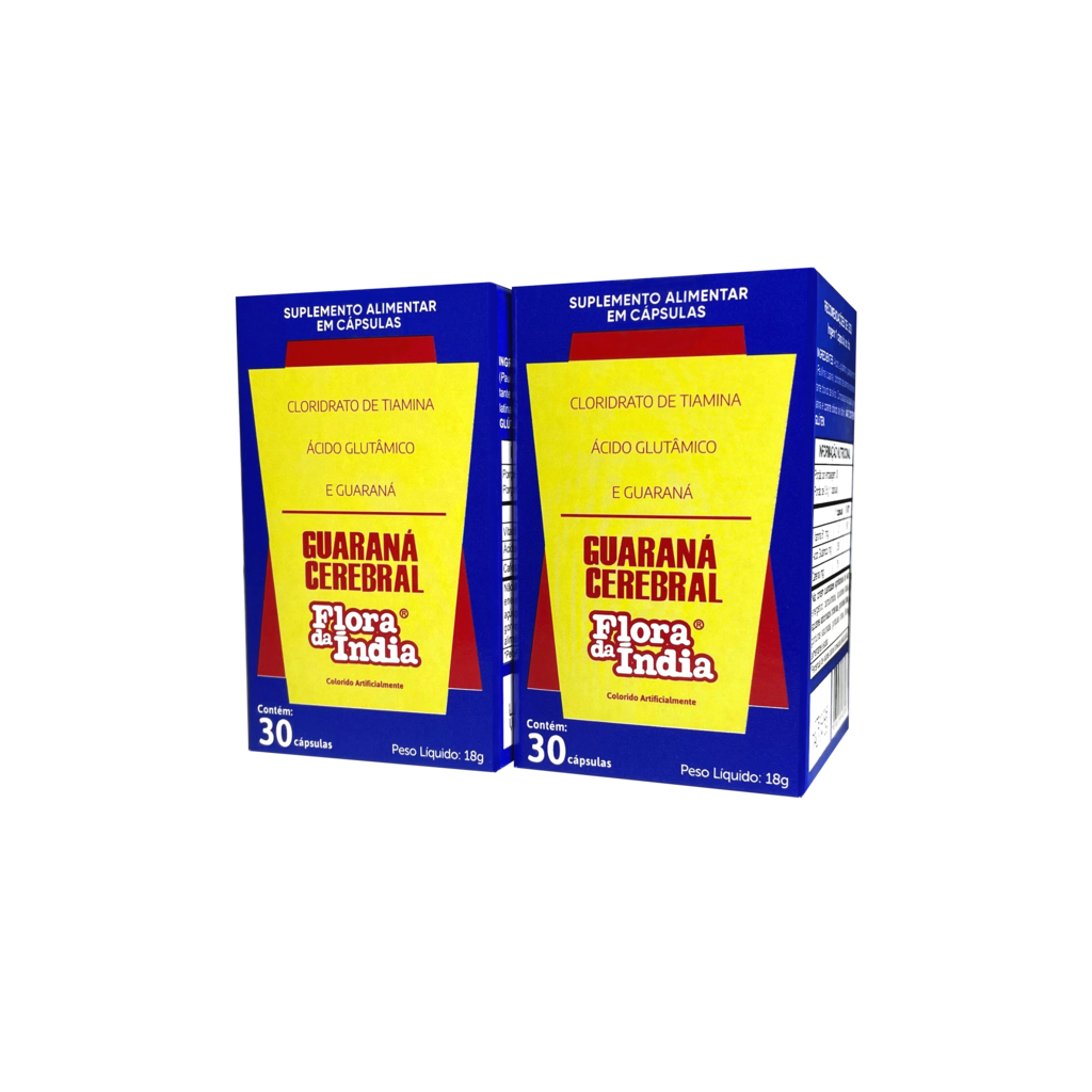 Kit 2x Guaraná Cerebral Flora da Índia | 30 Cápsulas