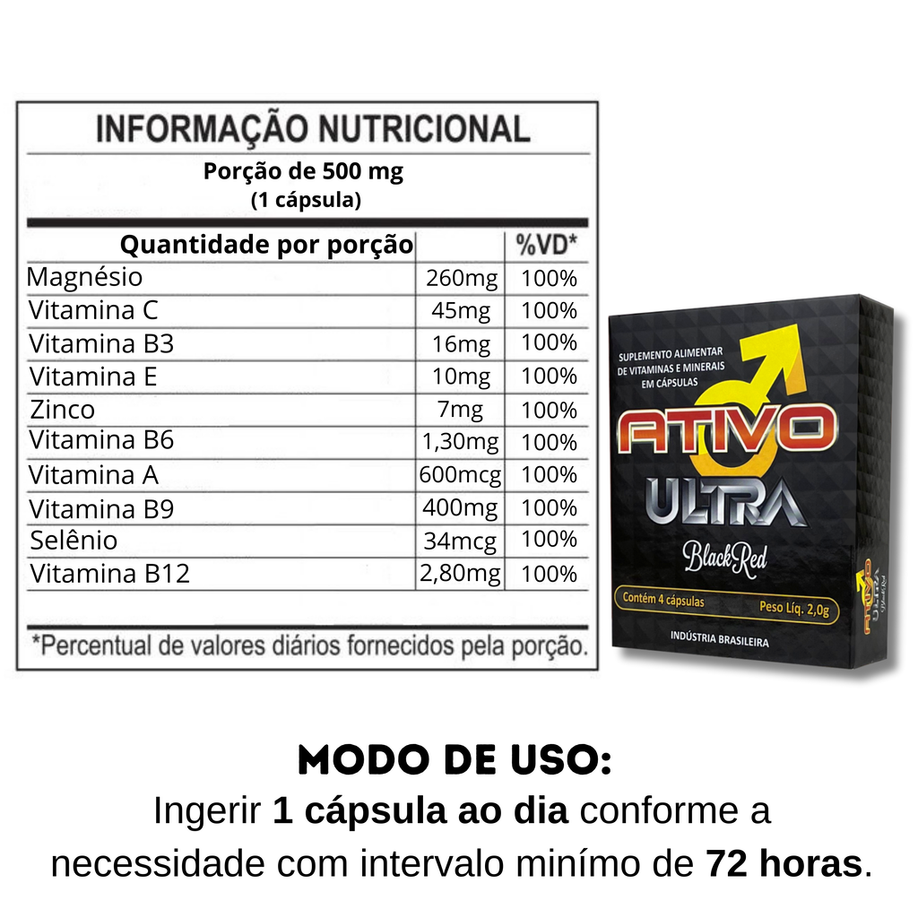 Ativo Ultra Black Red | 1 Caixa - Vigor e Energia Masculina — foto 4