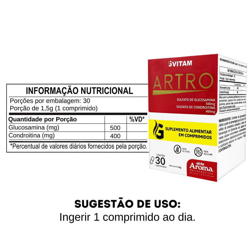 Gvitam Artro | Glucosamina+ Condroitina | 30 Comprimidos — foto 2