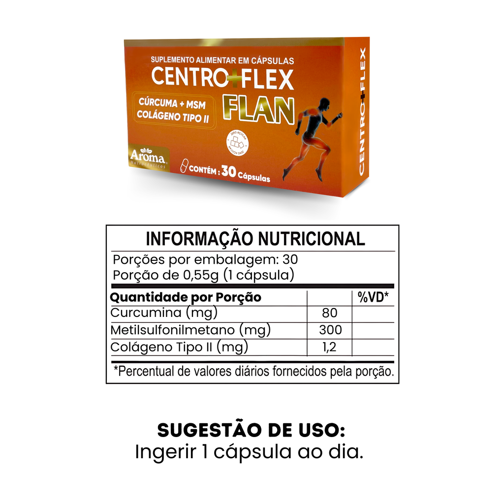 Kit 2X Centro+flex Flan | Cúrcuma, Msm E Colágeno Tipo Il — foto 4