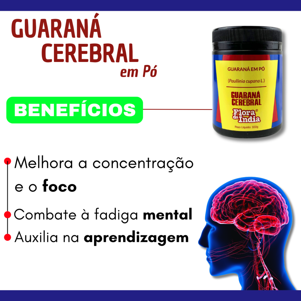 Guaraná Cerebral Pó 100g Flora Da Índia — foto 3