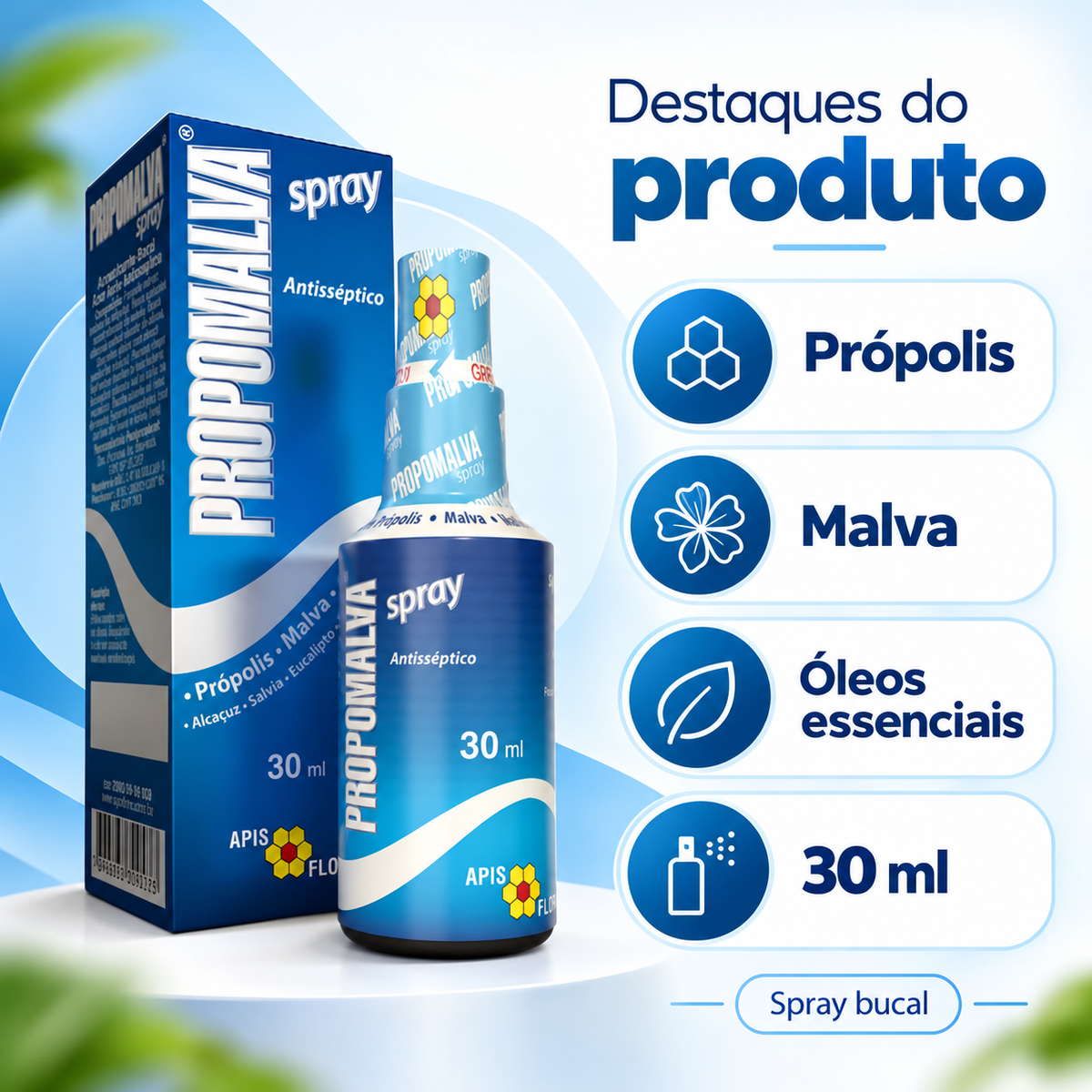 Propomalva Spray Apis Flora com Própolis e Malva | 30 ml