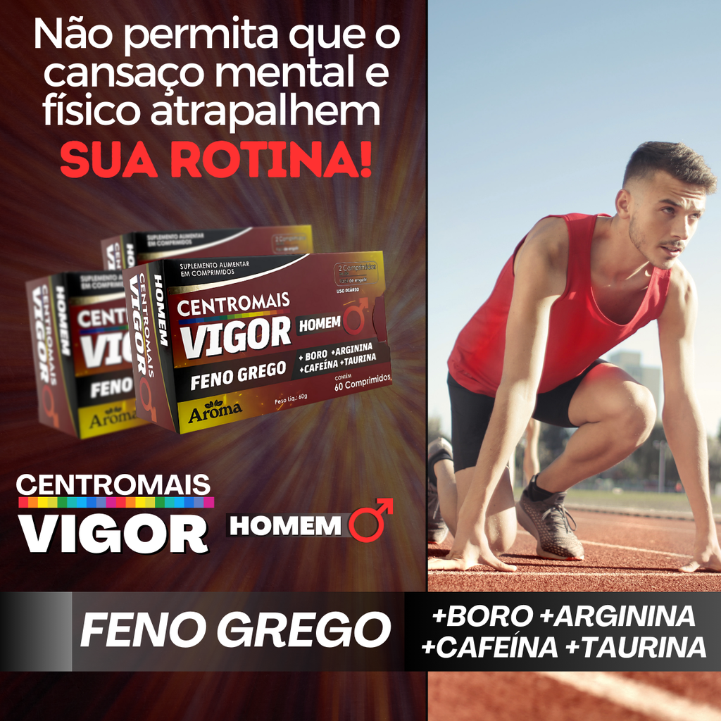 CentroMais Vigor Homem 60 Cápsulas | Feno Grego + Cafeína com Taurina — foto 4