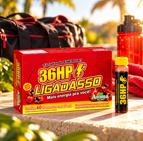 36 HP Ligadasso Guaraná + Cafeína | 60 Flaconetes de 10 ml