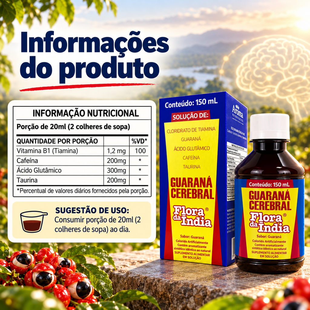 Guaraná Cerebral Solução com Vitamina B1 | 150 ml