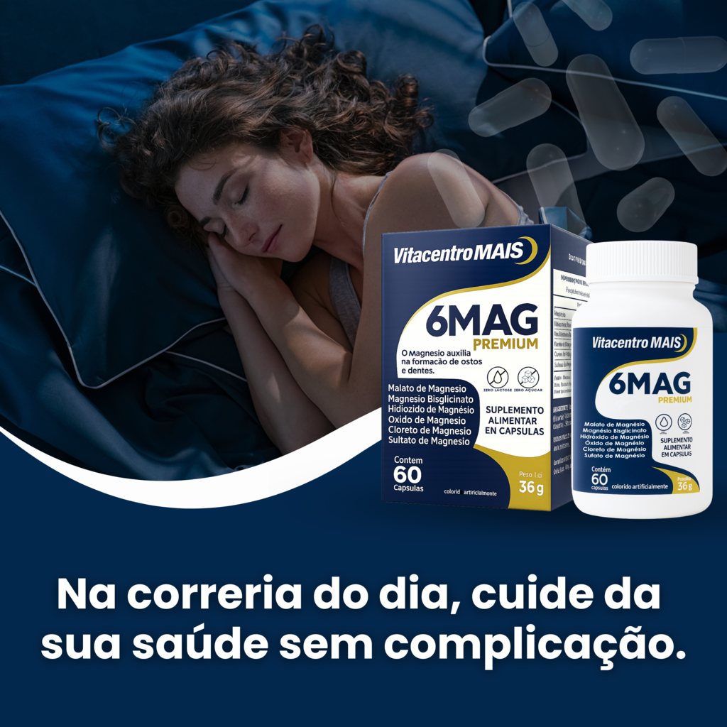 6 Mag Premium 6 Tipos De Magnésio Alta Absorção 60 Cápsulas — foto 5