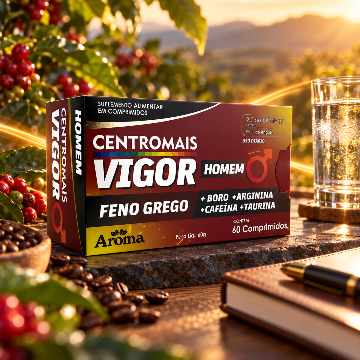 CentroMais Vigor Homem Cafeína 150 mg | 60 Comprimidos