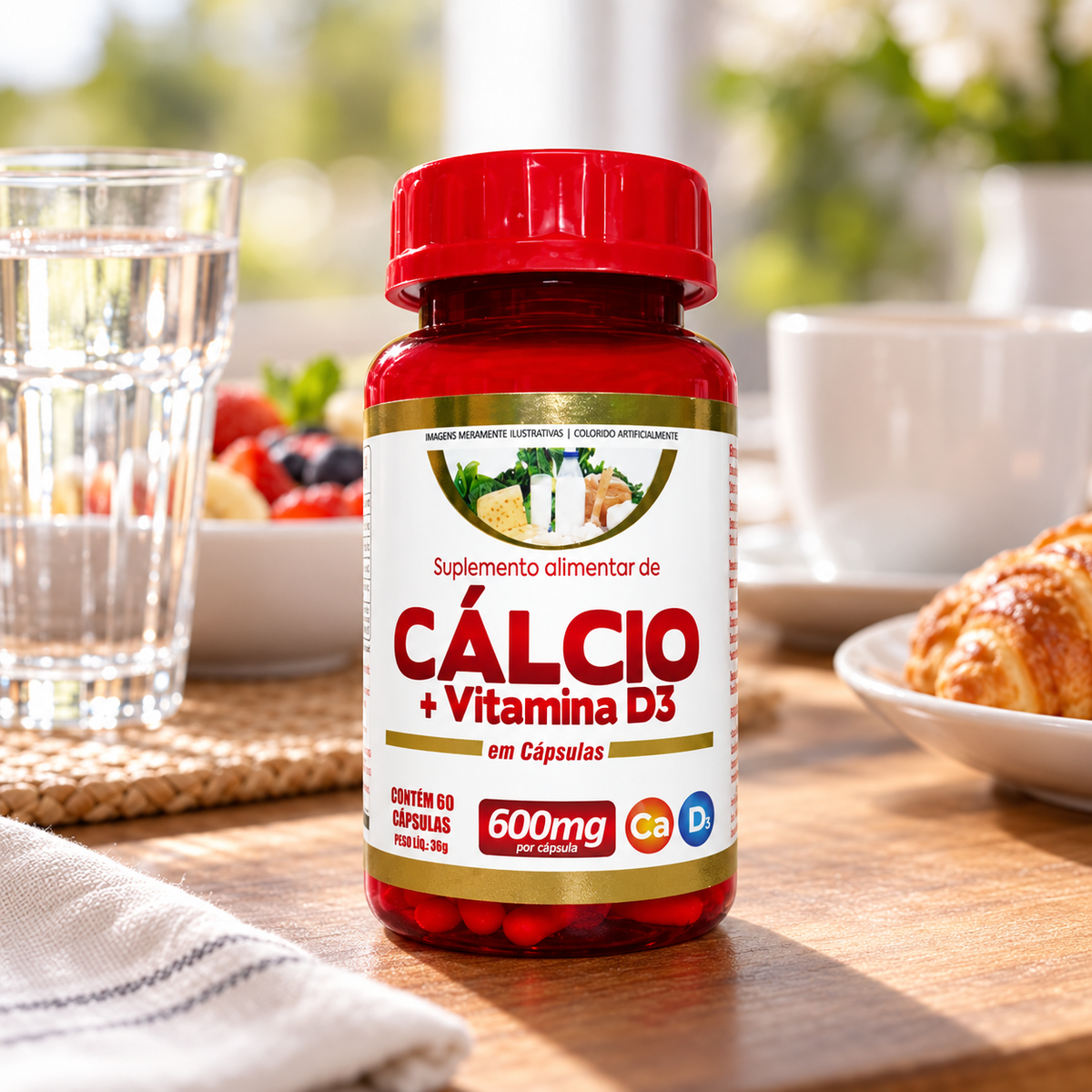 Cálcio + Vitamina D3 | 60 Cápsulas - Suplemento Natural em Cápsulas