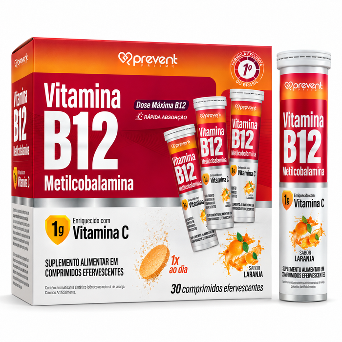 Prevent Vitamina B12 + C 1000 mg | 30 Efervescentes