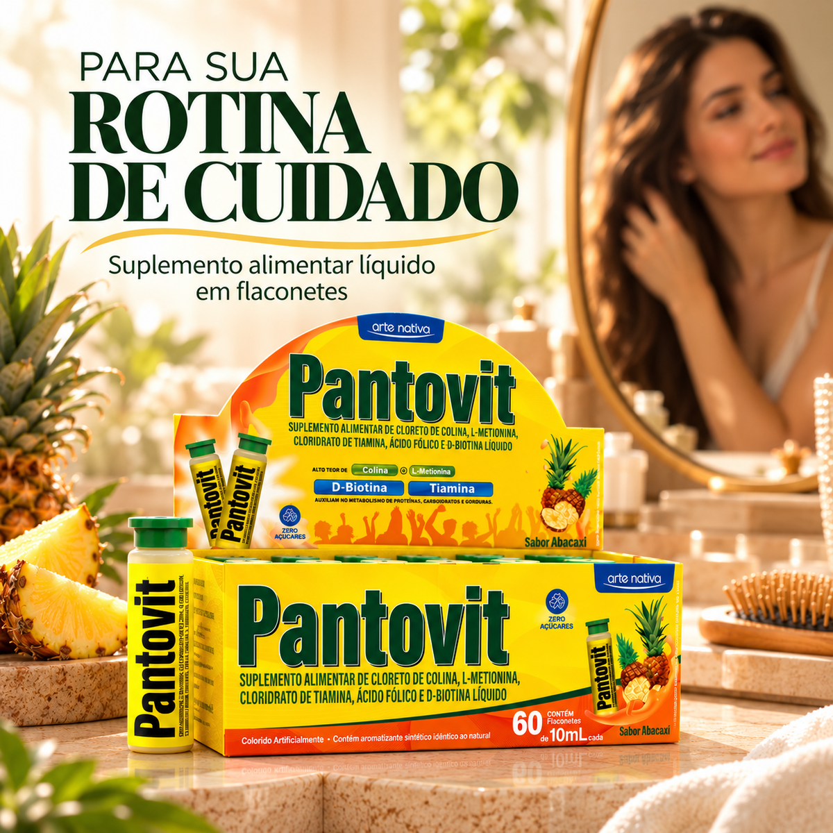 Pantovit Arte Nativa 60 Flaconetes 10ml | Sabor Abacaxi