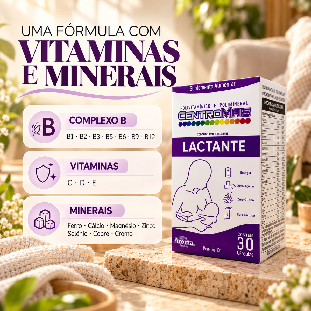 Lactante CentroMais | 30 Cápsulas - Suplemento Natural em Cápsulas