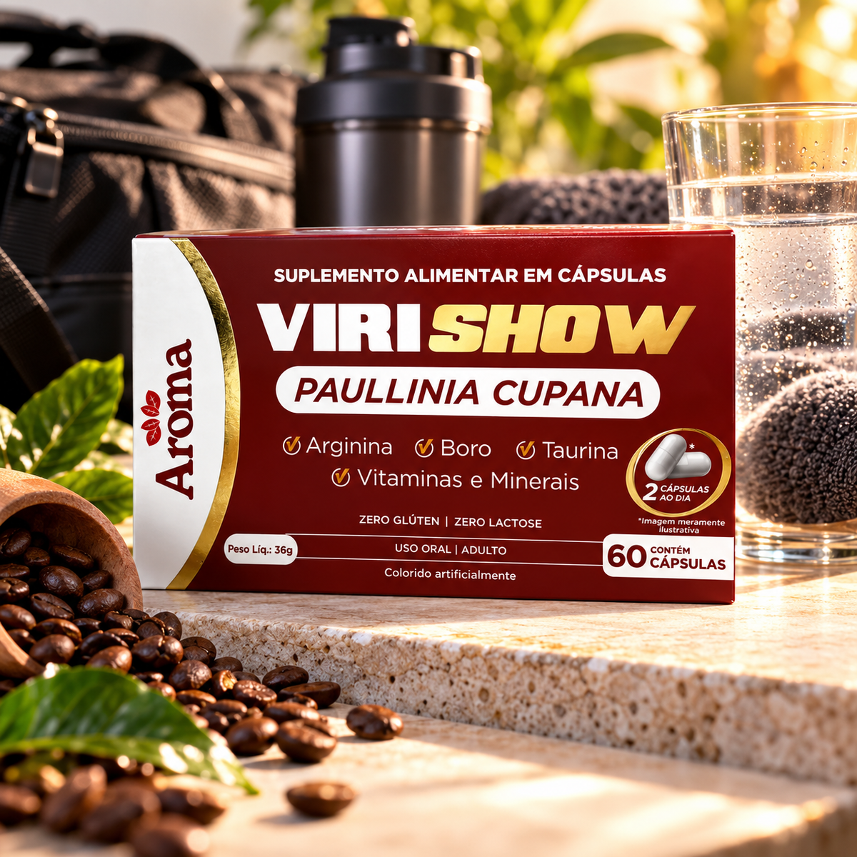 ViriShow Cafeína + Taurina + Arginina | 60 Cápsulas