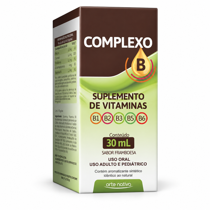 Complexo B Gotas Arte Nativa Sabor Framboesa | 30 ml