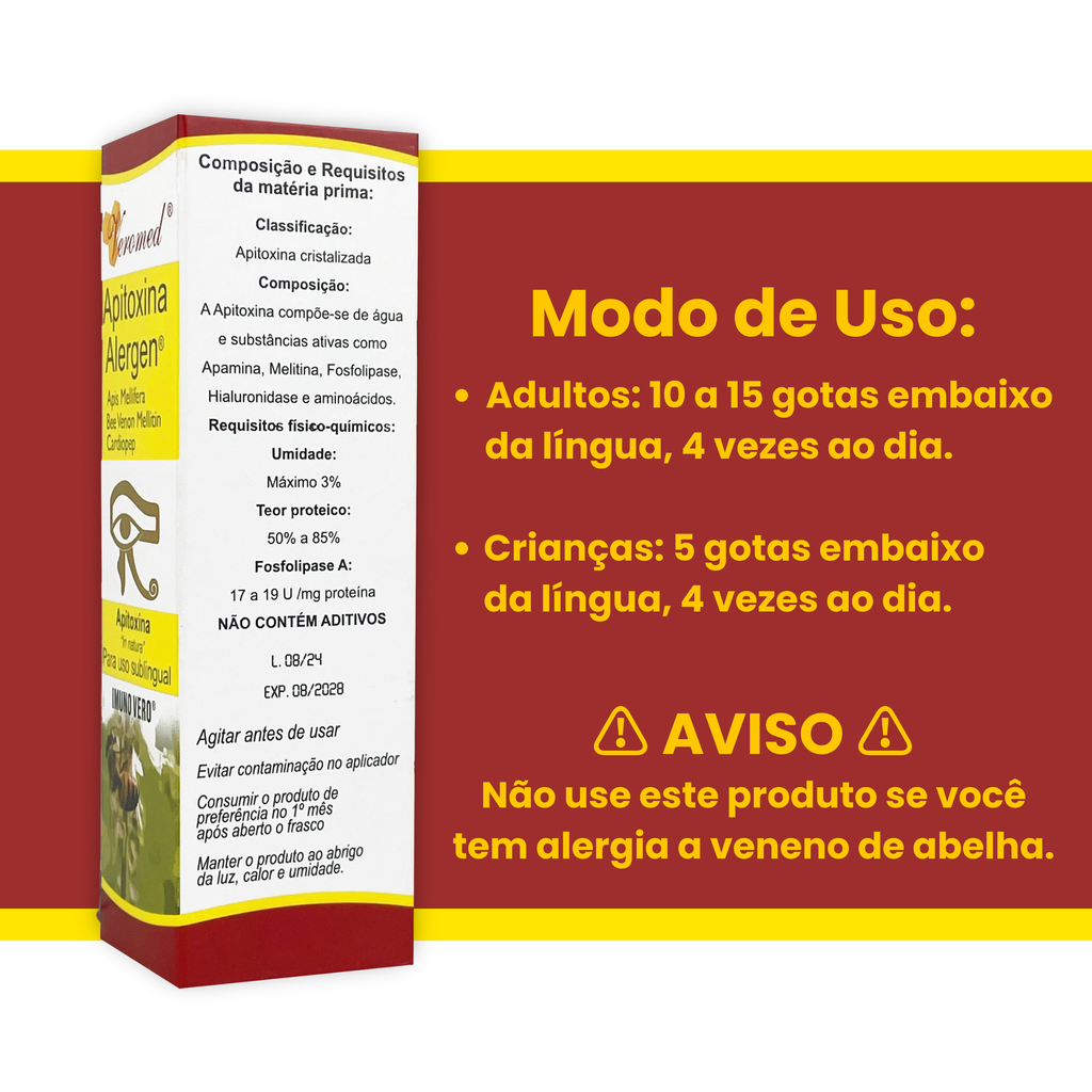 Apitoxina Alergen Veromed 30ml Imunidade - Gotas Sublinguais — foto 2