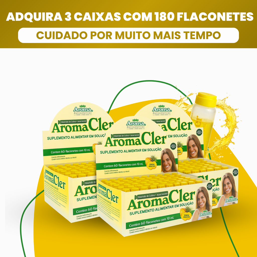 AromaCler - 60 Flaconetes - Solução Líquida Pronta para Uso — Kit 3 Unidades