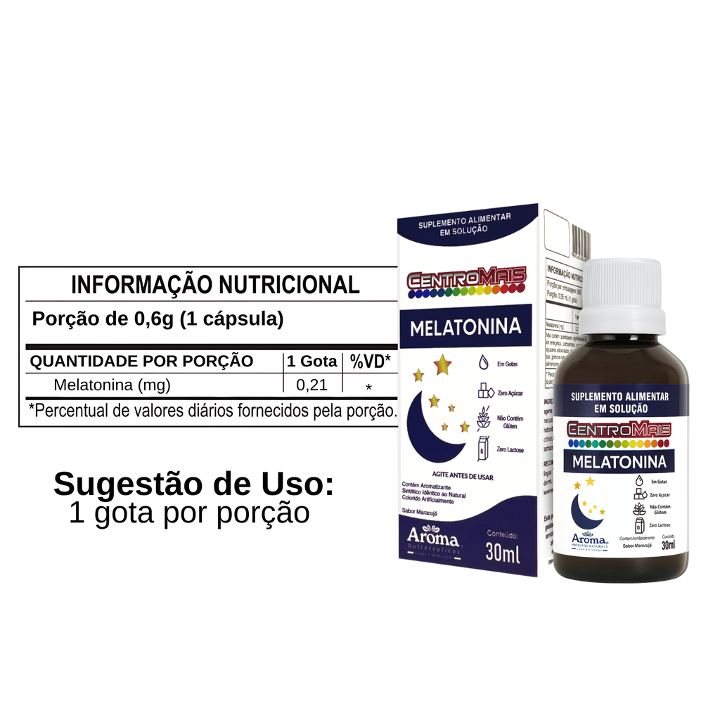 Centromais Melatonina Em Gotas - 30ml - Sabor Maracujá — foto 3