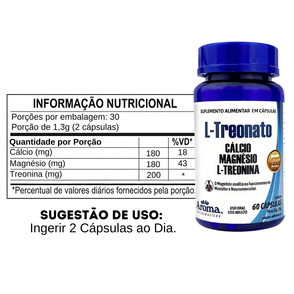 L-Treonato + Cálcio + Magnésio | 60 Cápsulas — foto 5