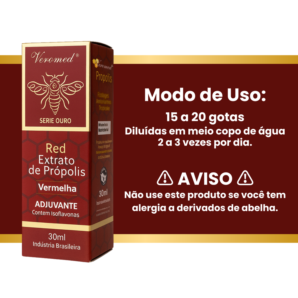 Extrato De Própolis Vermelho 30ml Serie Ouro - Veromed — foto 7