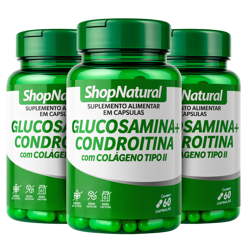 Condro Colágeno Importado Glucosamina Cartilagem Mobilidade 60caps — Kit 3 Unidades