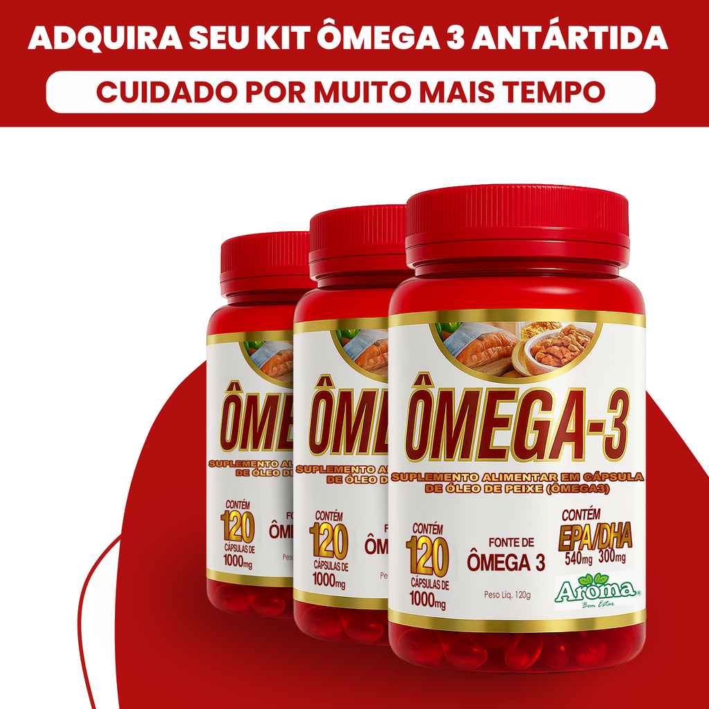 Ômega 3 | 120 Cápsulas — Kit 3 Unidades