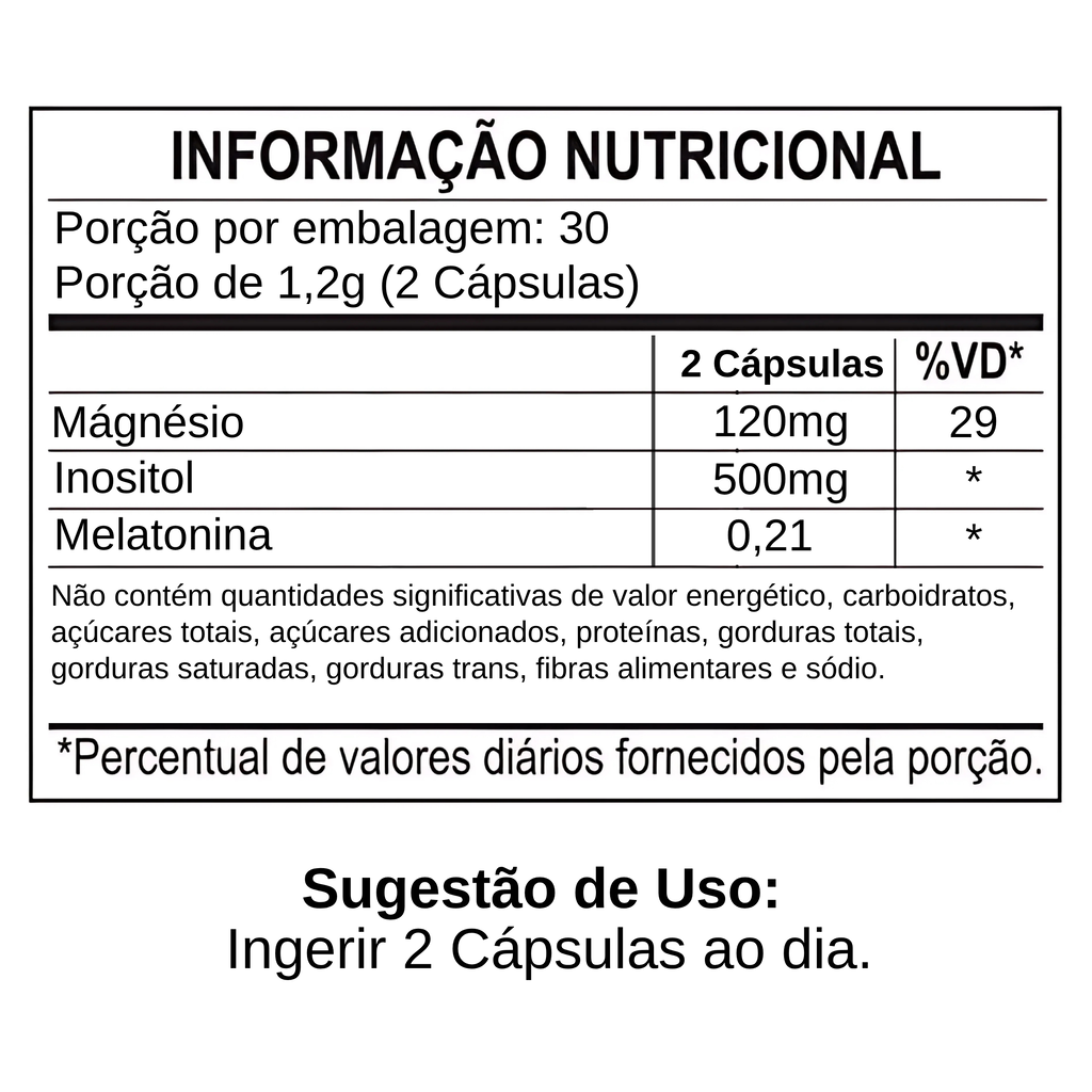 Magnésio Inositol + Melatonina Shop Natural Relaxar, Dormir e Bem-Estar Natural — foto 9