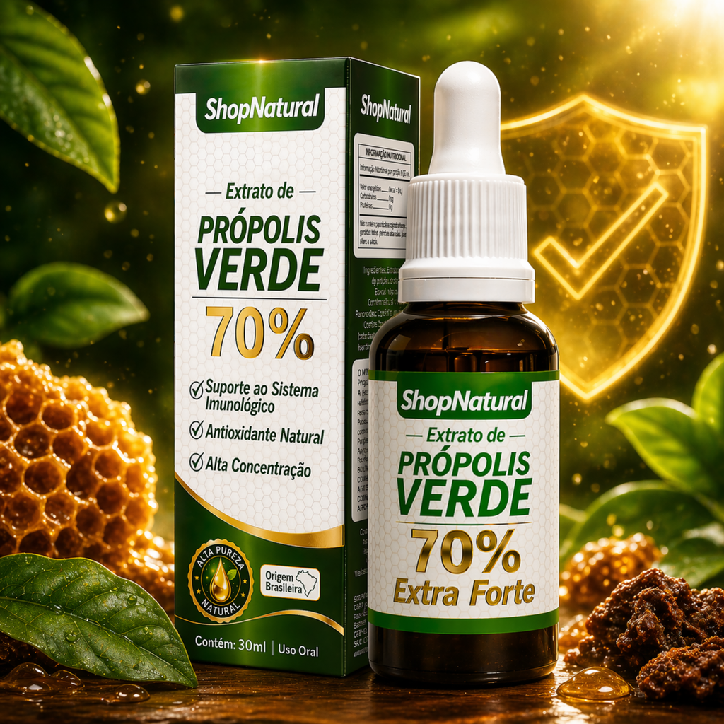 Própolis Verde 70% Extra Forte 30ml - Proteção Para Garganta e Imunidade