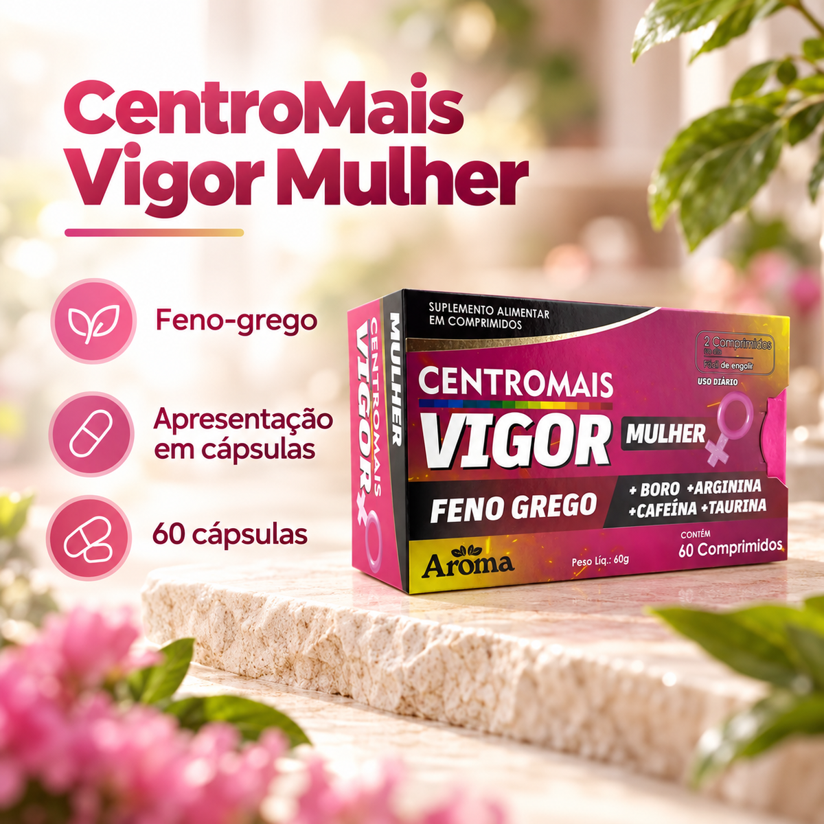 CentroMais Vigor Mulher Feno-Grego | 60 Cápsulas