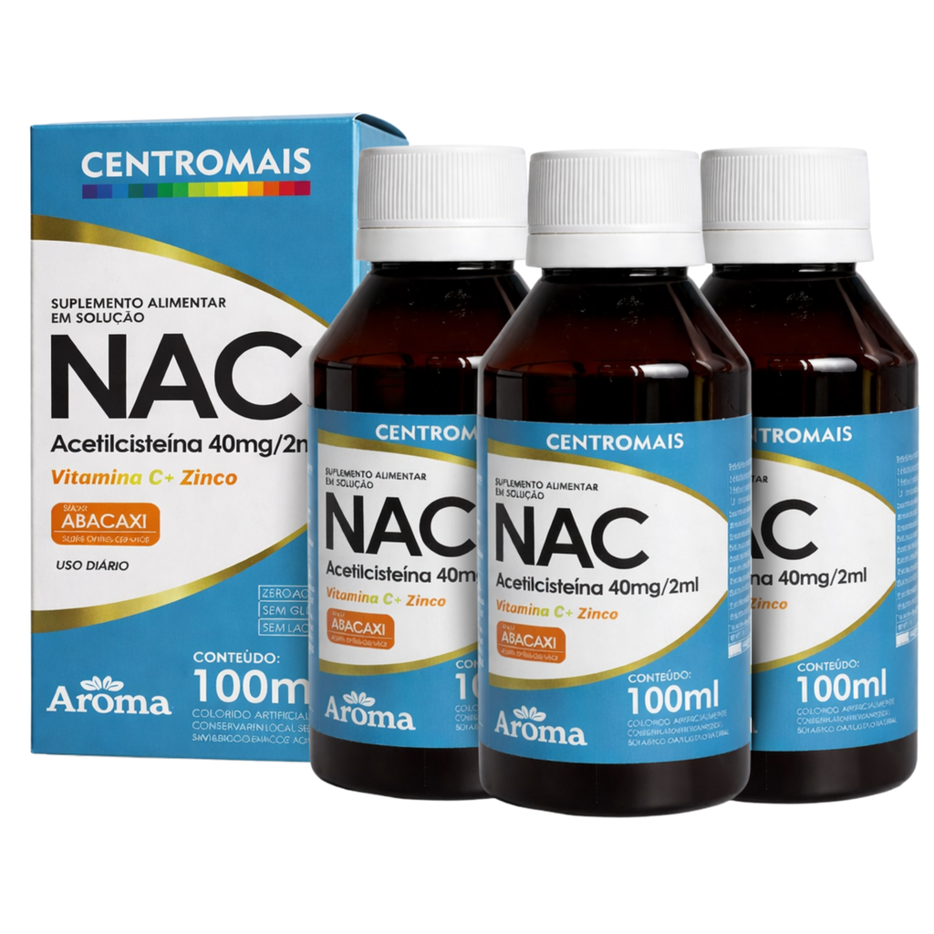 CentroMais NAC Acetilcisteína 40mg - 100ml — Kit 3 Unidades