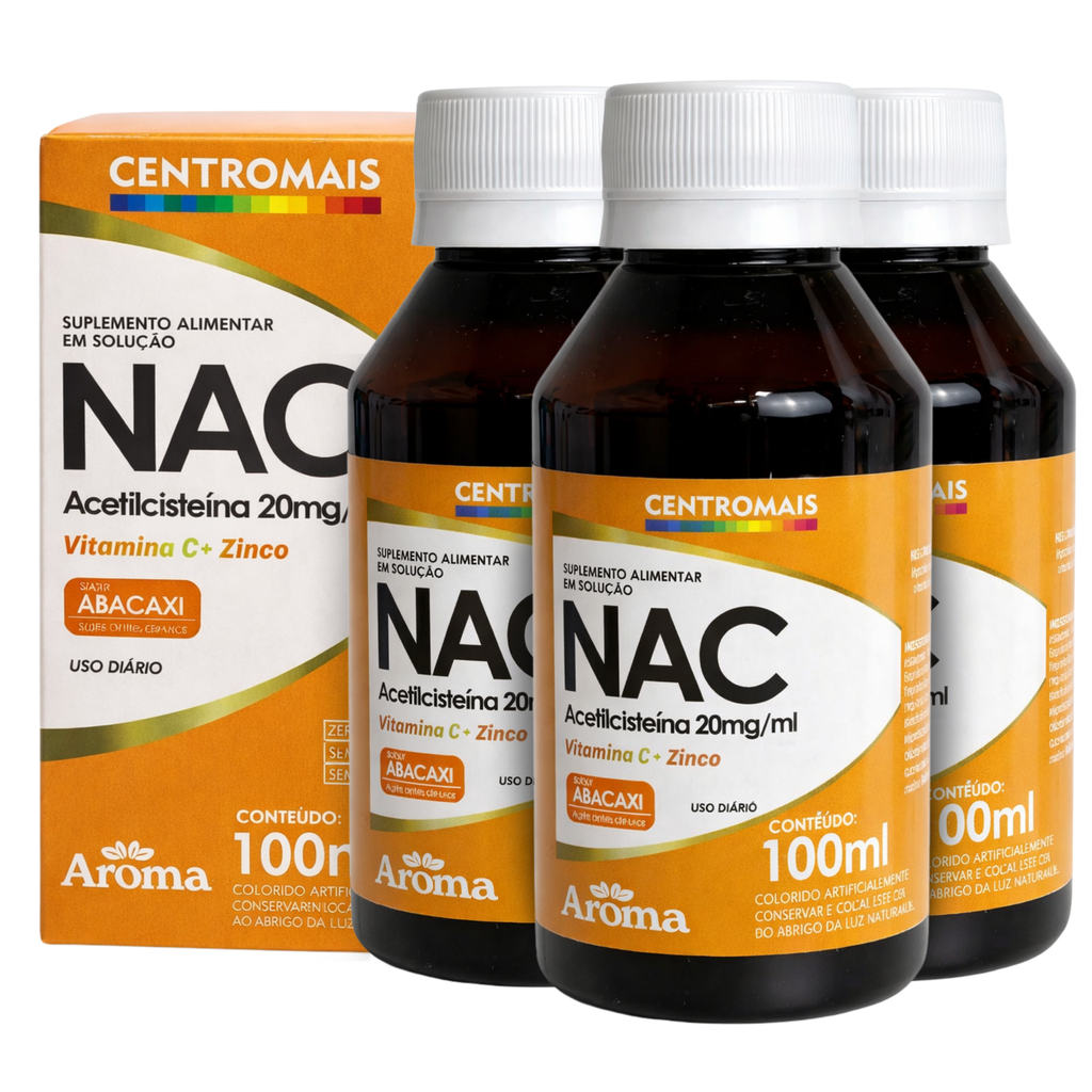 CentroMais NAC Acetilcisteína 20mg - 100ml — Kit 3 Unidades