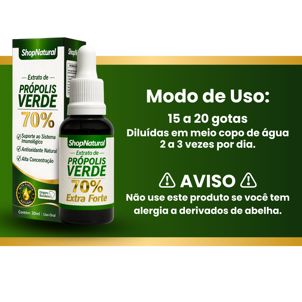 Própolis Verde 70% Extra Forte 30ml - Proteção Para Garganta e Imunidade — foto 7