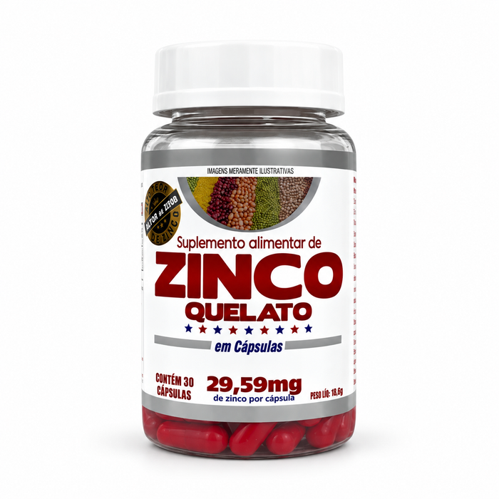Zinco Quelato Premium | 30 Cápsulas - Suplemento Natural em Cápsulas