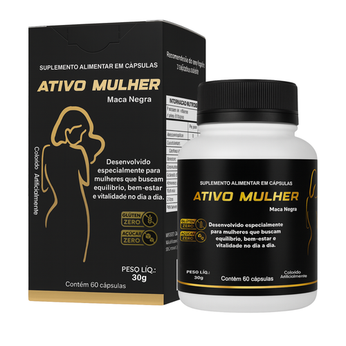 Ativo Mulher Maca Negra 60 Cápsulas – Equilíbrio, Vitalidade e Bem-Estar Feminino