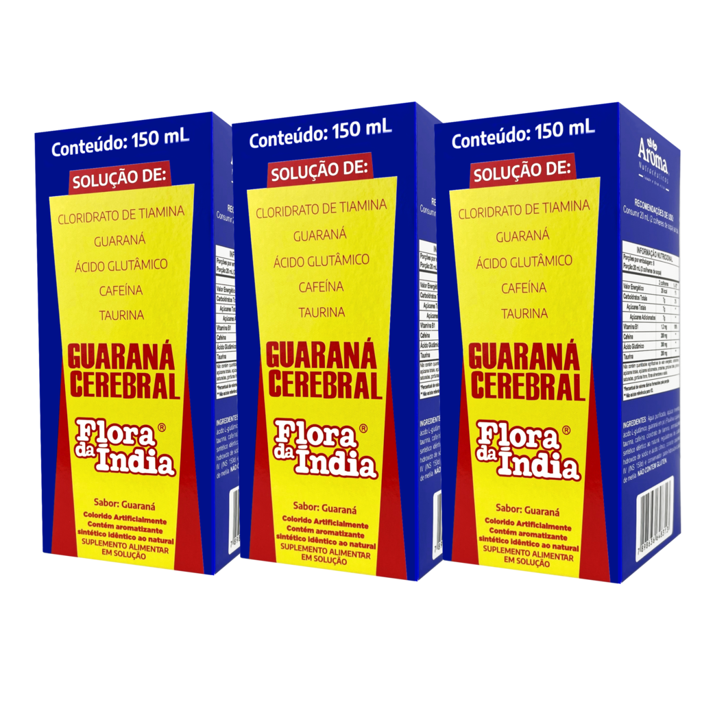 Kit 3x Guaraná Cerebral Flora da Índia | 150ml
