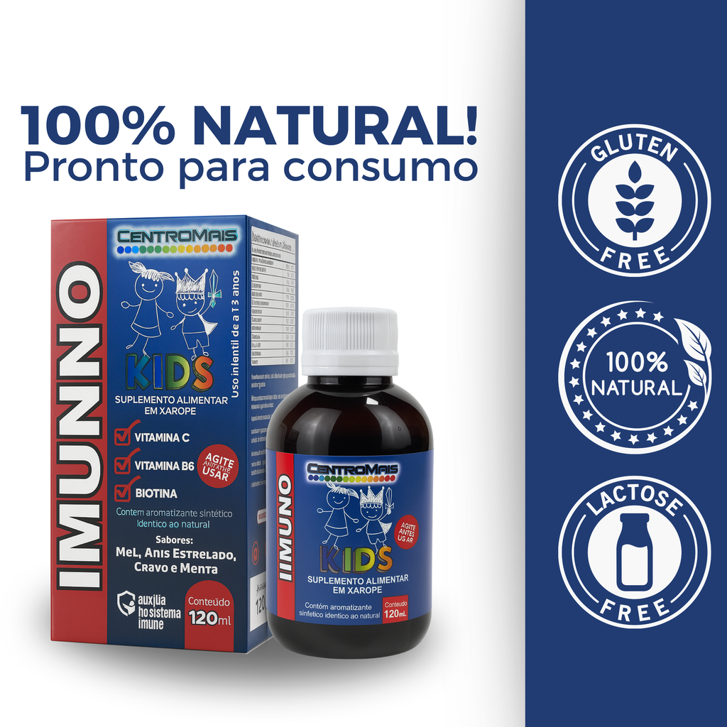 Imunno Kids Xarope 120ml – Vitaminas C, B6 e Biotina | Apoio ao Sistema Imune Infantil — foto 6