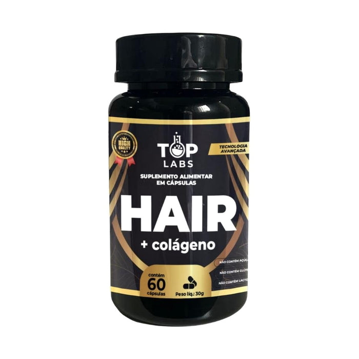 Hair + Colágeno Top Labs 500mg 60 Cápsulas