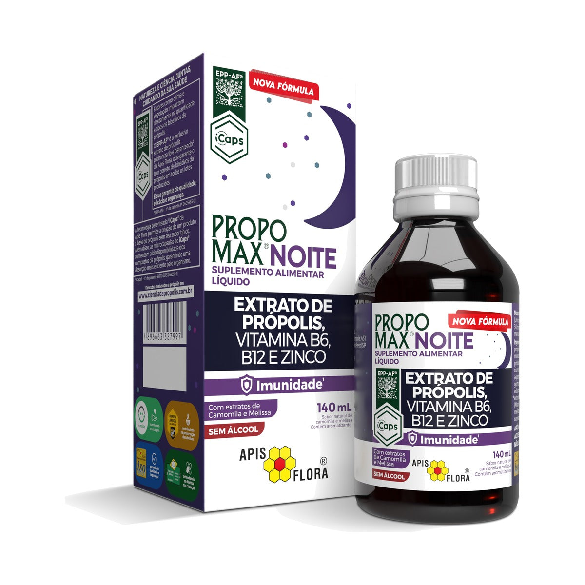 Propomax Noite Apis Flora 140ml | Própolis EPP-AF com Zinco, B6 e B12