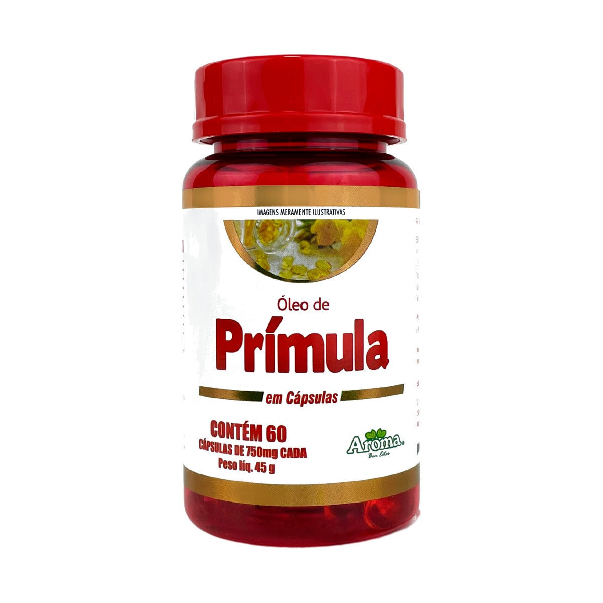 Óleo de Prímula Aroma 750mg 60 Cápsulas | Linha Red