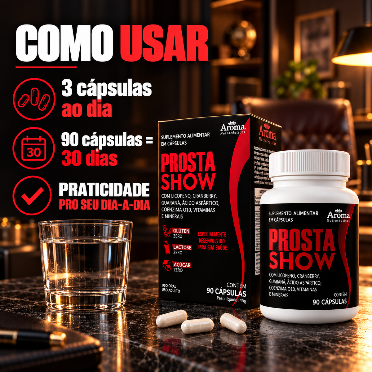 ProstaShow Suplemento Alimentar Masculino | 90 Cápsulas
