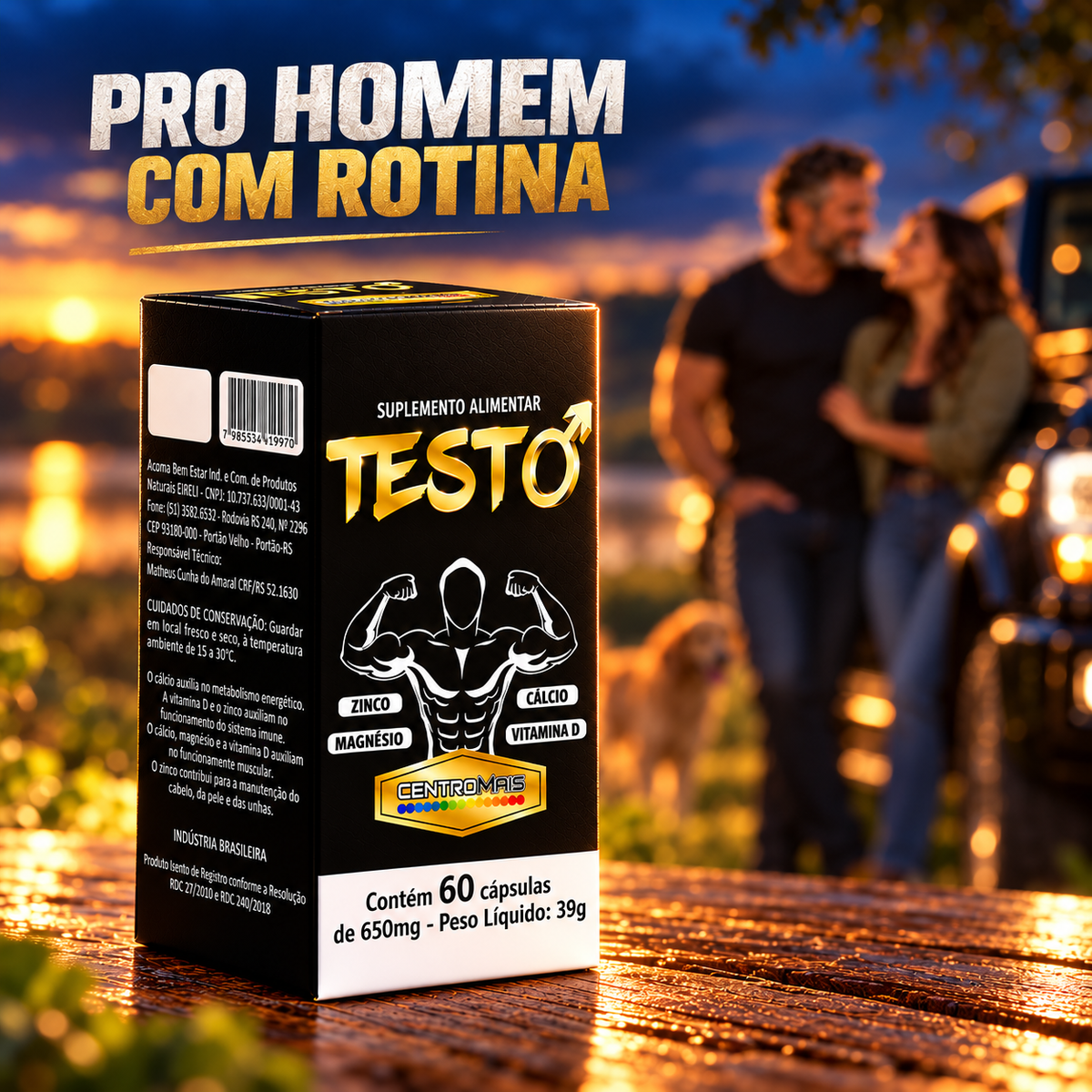 Testo CentroMais Suplemento Alimentar | 60 Cápsulas
