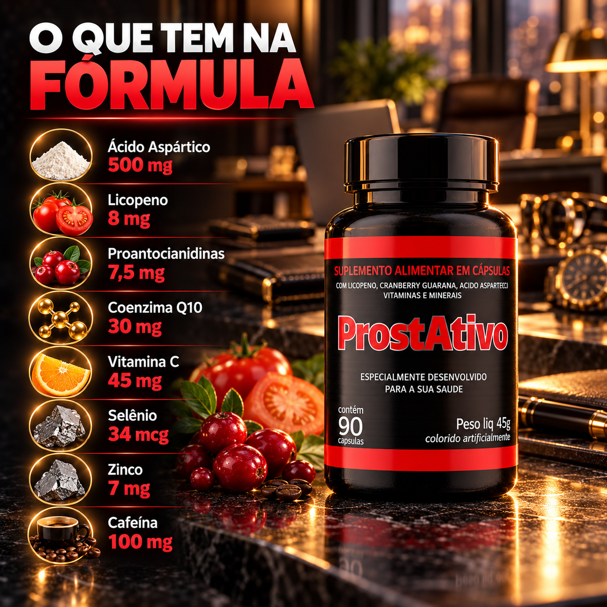 Prostativo Suplemento Alimentar Masculino | 90 Cápsulas