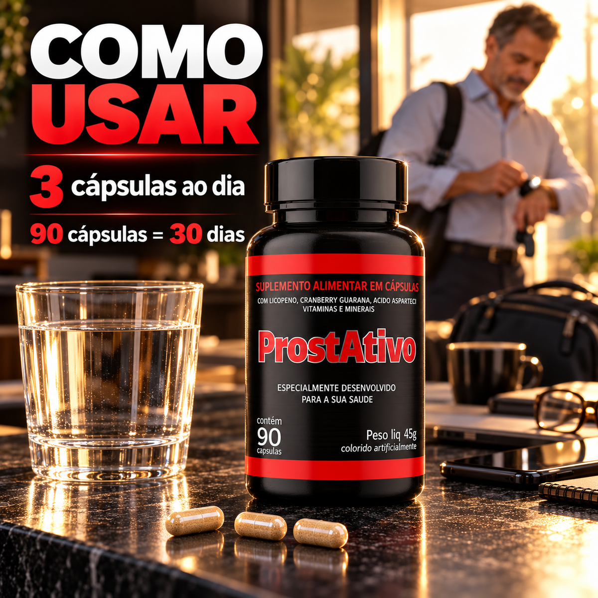 Prostativo Suplemento Alimentar Masculino | 90 Cápsulas