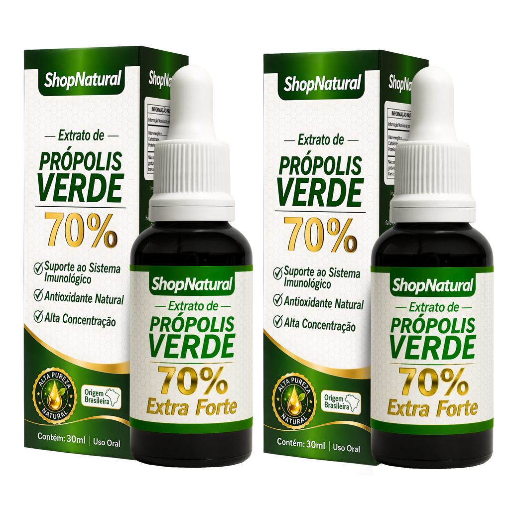 Própolis Verde 70% Extra Forte 30ml - Proteção Para Garganta e Imunidade — Kit 2 Unidades